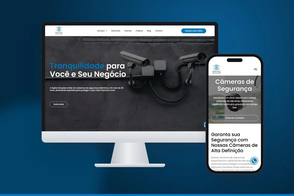 Digitel Soluções, projeto da Novamedia em monitor e celular